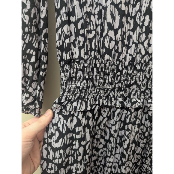 Rails Dress Womens M Inez Mini Batik Cheetah Animal Print Smocked 3/4 Length - Picture 5 of 10